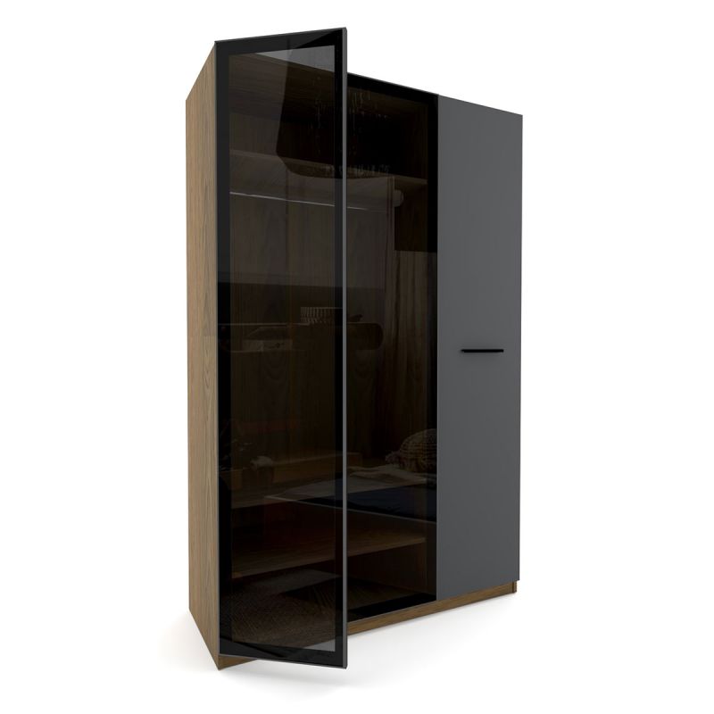 Almila Kleiderschrank Legend 3-trig mit 2 Glastren