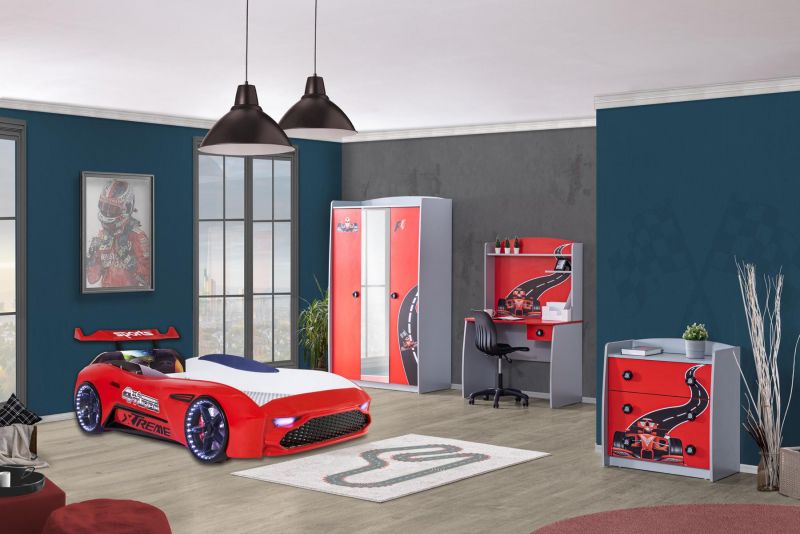 Autobettzimmer GT18 Extreme Turbo 4-teilig in Rot