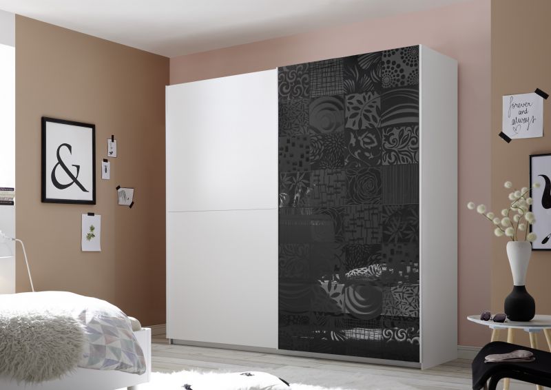 Design Schwebetrenschrank Anthrazit Xena 220cm