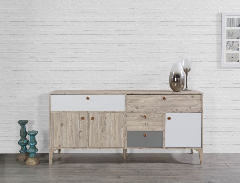 Home Way Sideboard Colours Eiche Weiss Grau