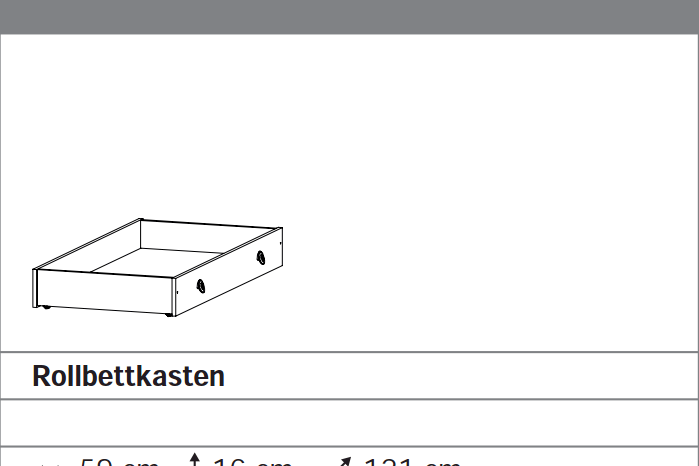 Rollbettkasten grau-metallic