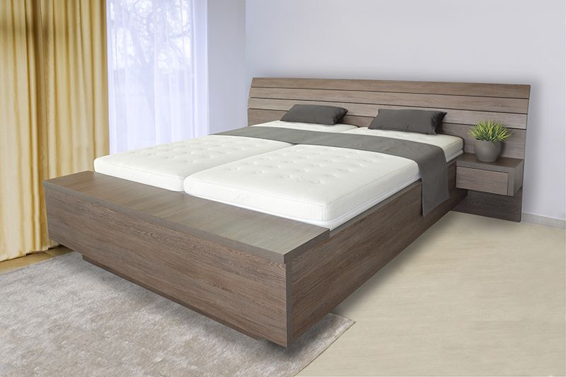 Schwebendes Bett Rielle B 120x200 Eiche Braun Links