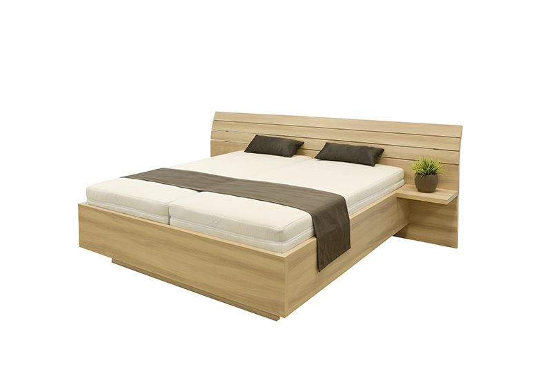 Schwebendes Bett Rielle Breit Eiche hell 140x190