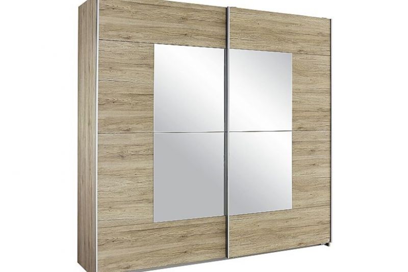 Schwebetrenschrank CRATO Breite 261 cm Eiche Sanremo hell