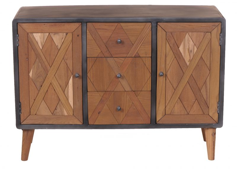 Sideboard Krysse mit 2 Tren aus recyceltem Teakholz