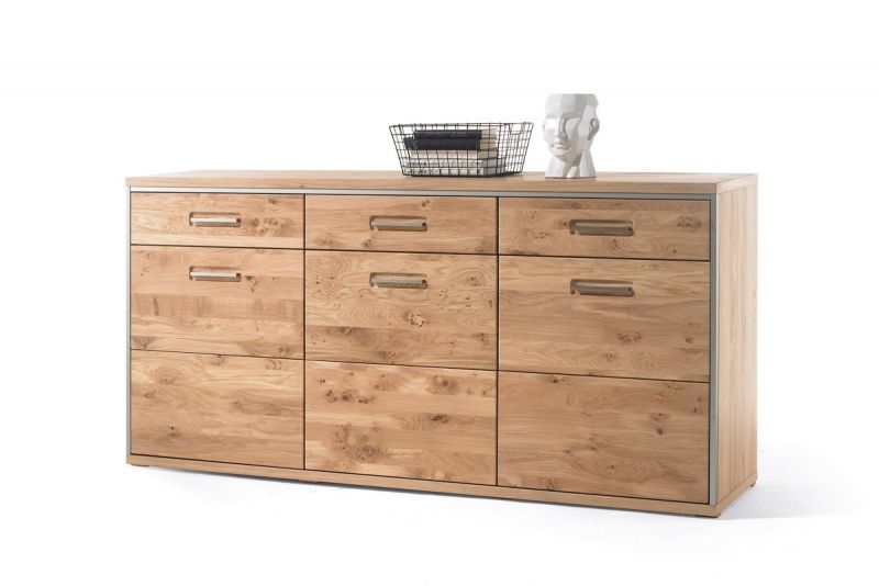 Sideboard Meja 3-trig in Ast-Eiche Bianco massiv