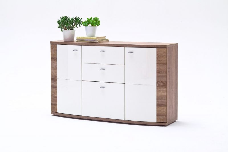 Sideboard Sanni 2-trig in Weiss Eiche