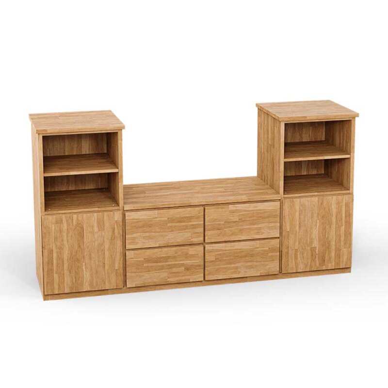 SQUARE Massivholz Regalwrfel-Set Aachen TV-Schrank - Buche 40 cm