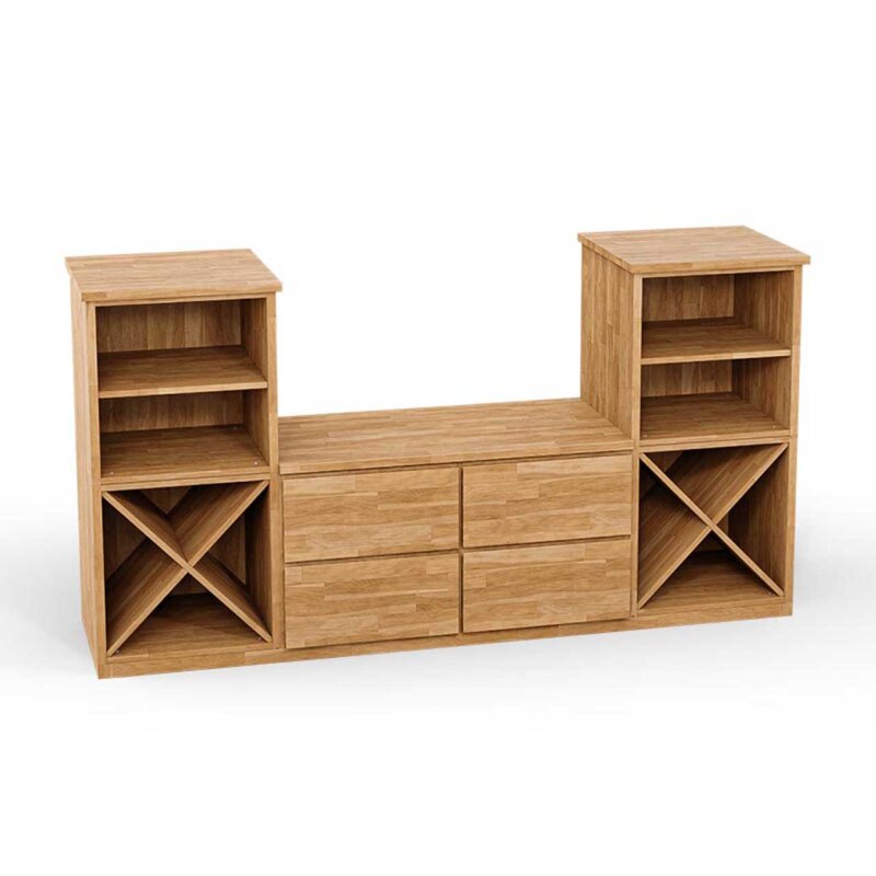 SQUARE Massivholz Regalwrfel-Set Bangkok TV-Schrank - Buche 40 cm