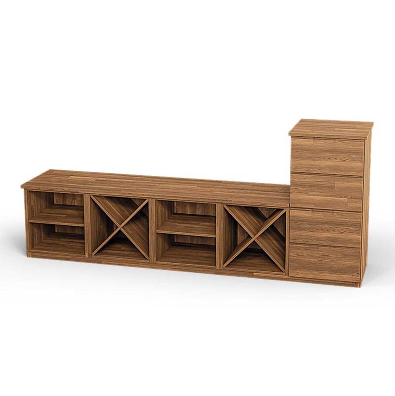 SQUARE Massivholz Regalwrfel-Set Budapest TV-Sideboard - Eiche 40 cm Rechts-Anschlag unter SQUARE Wrfelregal SETS > SQUARE Massivholz TV-Mbel