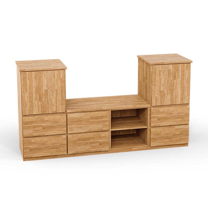 SQUARE Massivholz Regalwrfel-Set Dublin TV-Schrank - Buche 32 cm