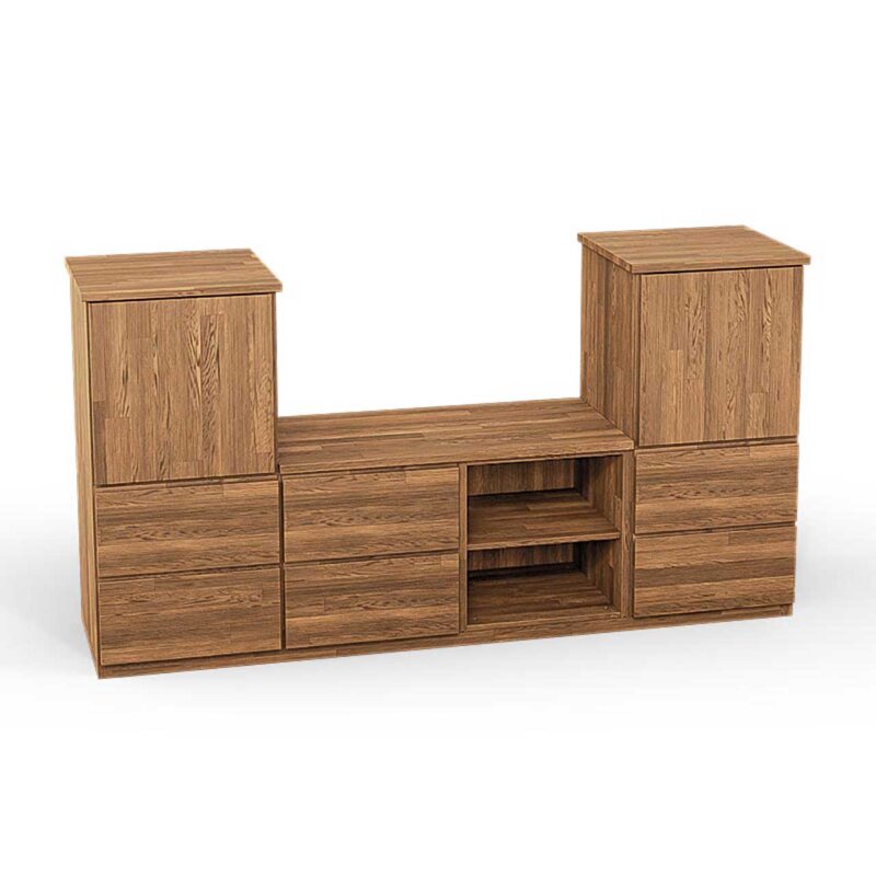 SQUARE Massivholz Regalwrfel-Set Dublin TV-Schrank - Eiche 40 cm