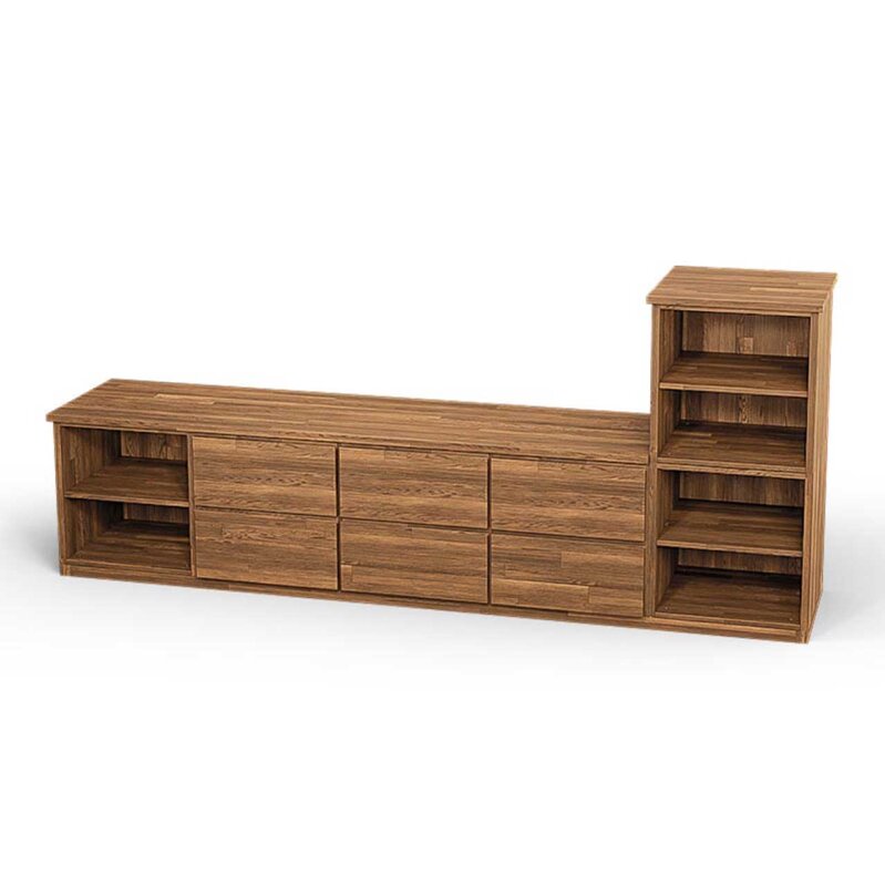 SQUARE Massivholz Regalwrfel-Set Kopenhagen TV-Sideboard - Eiche 32 cm Rechts-Anschlag