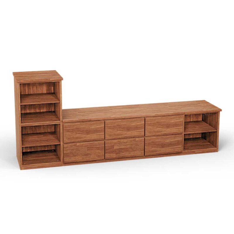 SQUARE Massivholz Regalwrfel-Set Kopenhagen TV-Sideboard - Erle 32 cm Links-Anschlag