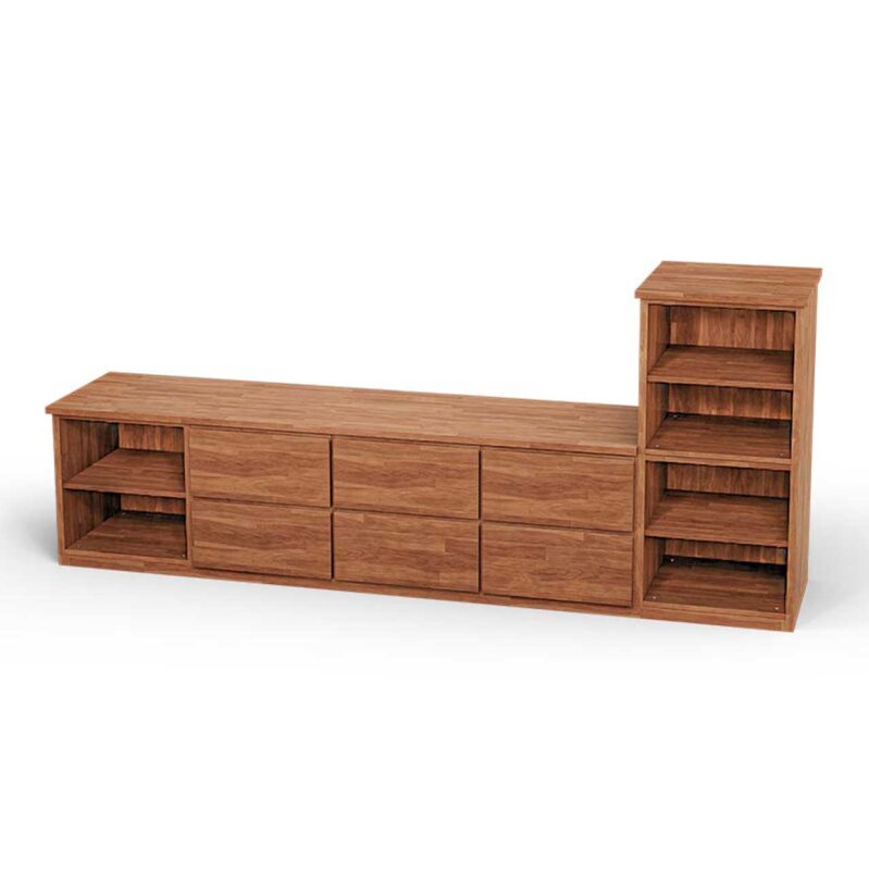 SQUARE Massivholz Regalwrfel-Set Kopenhagen TV-Sideboard - Erle 32 cm Rechts-Anschlag