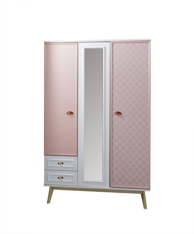 Titi Kinderkleiderschrank Diane 3-trig in Pink