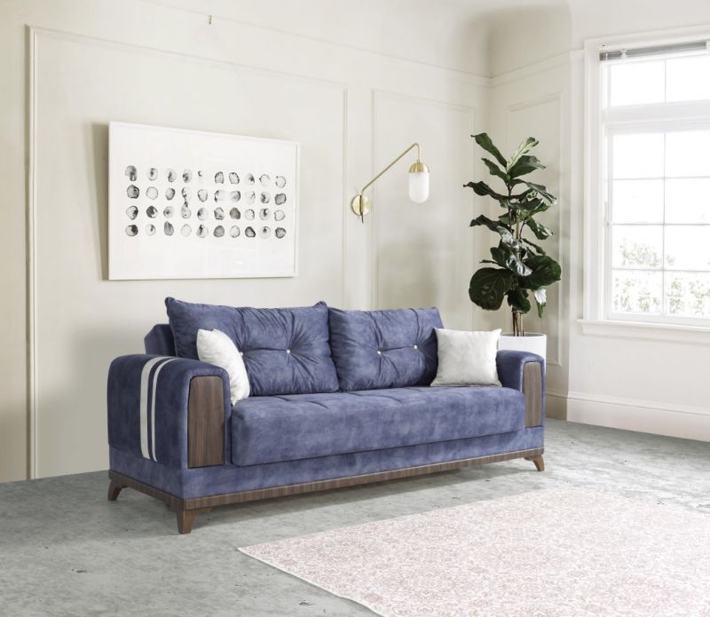 Windy Bettsofa Okyanus mit Stauraum 3-Sitzer Blau